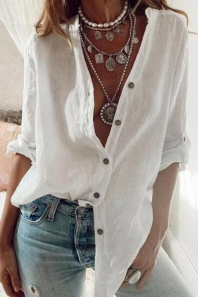 Lightweight Cotton Linen Women’s Shirt